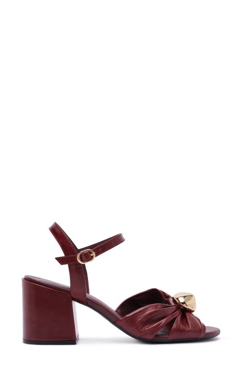 Arezzo Flora Ankle Strap Sandal In Burgundy