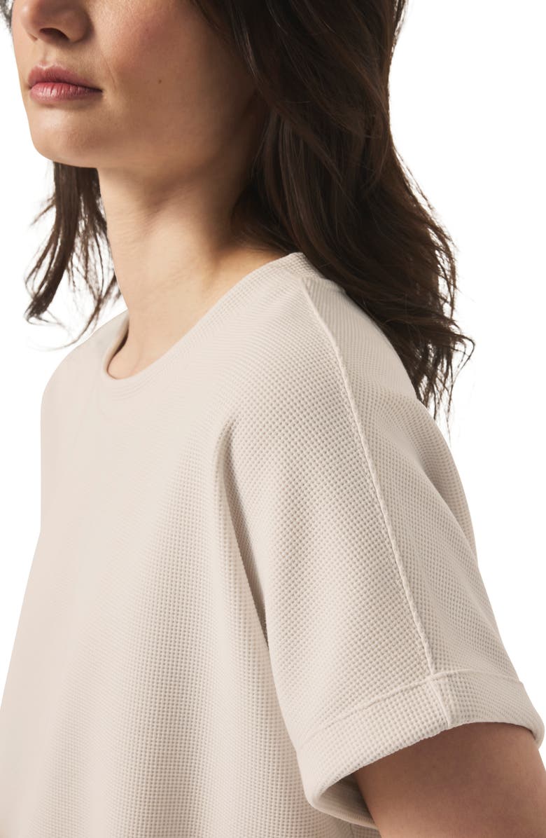 Splendid Waffle Scuba Knit Short Sleeve Sweatshirt, Alternate, color, Moonstone