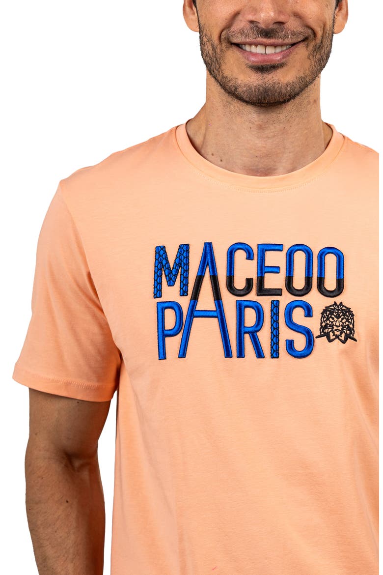 Colossal Peachpink Embroidered Logo Stretch Cotton T-Shirt, Alternate, color, PINK