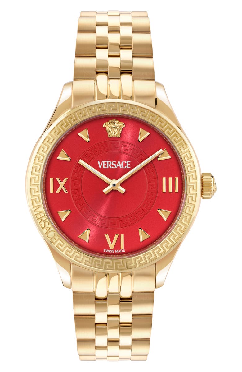 Versace Hellenyium Bracelet Watch, 35mm, Main, color, Gold