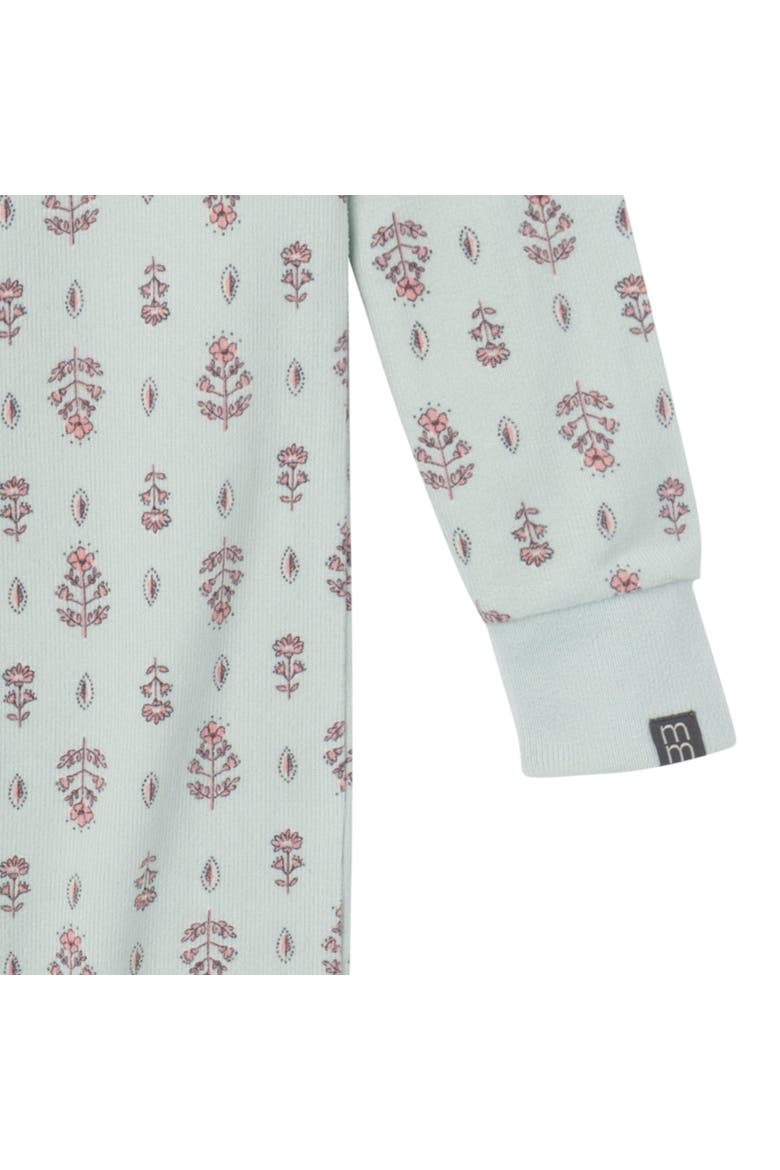Hacci Comfort Unionsuit, Alternate, color, Light Green Fleur