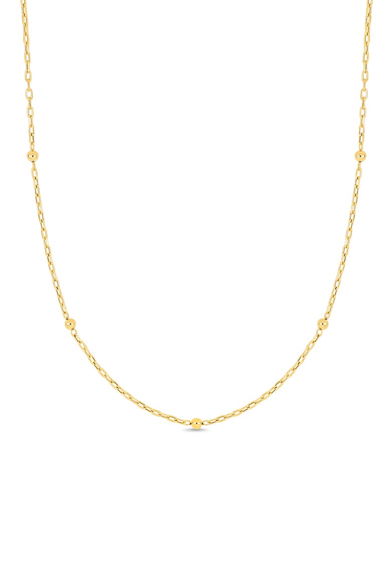 14K Gold Bead Station Chain Necklace (Online Trunk Show), Main, color, 14K YELLOW GOLD
