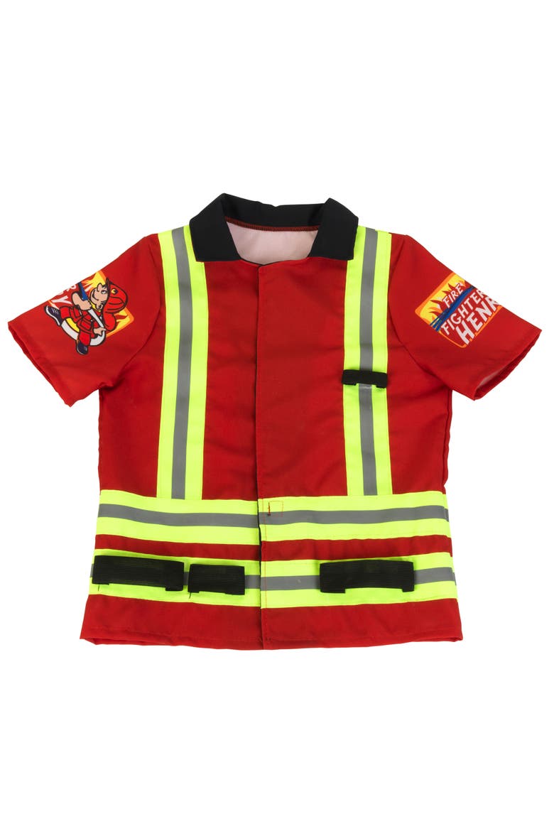 Pro Firefighter Costume Red & Yellow 5 Piece Set, Ages 3+, Alternate, color, Red