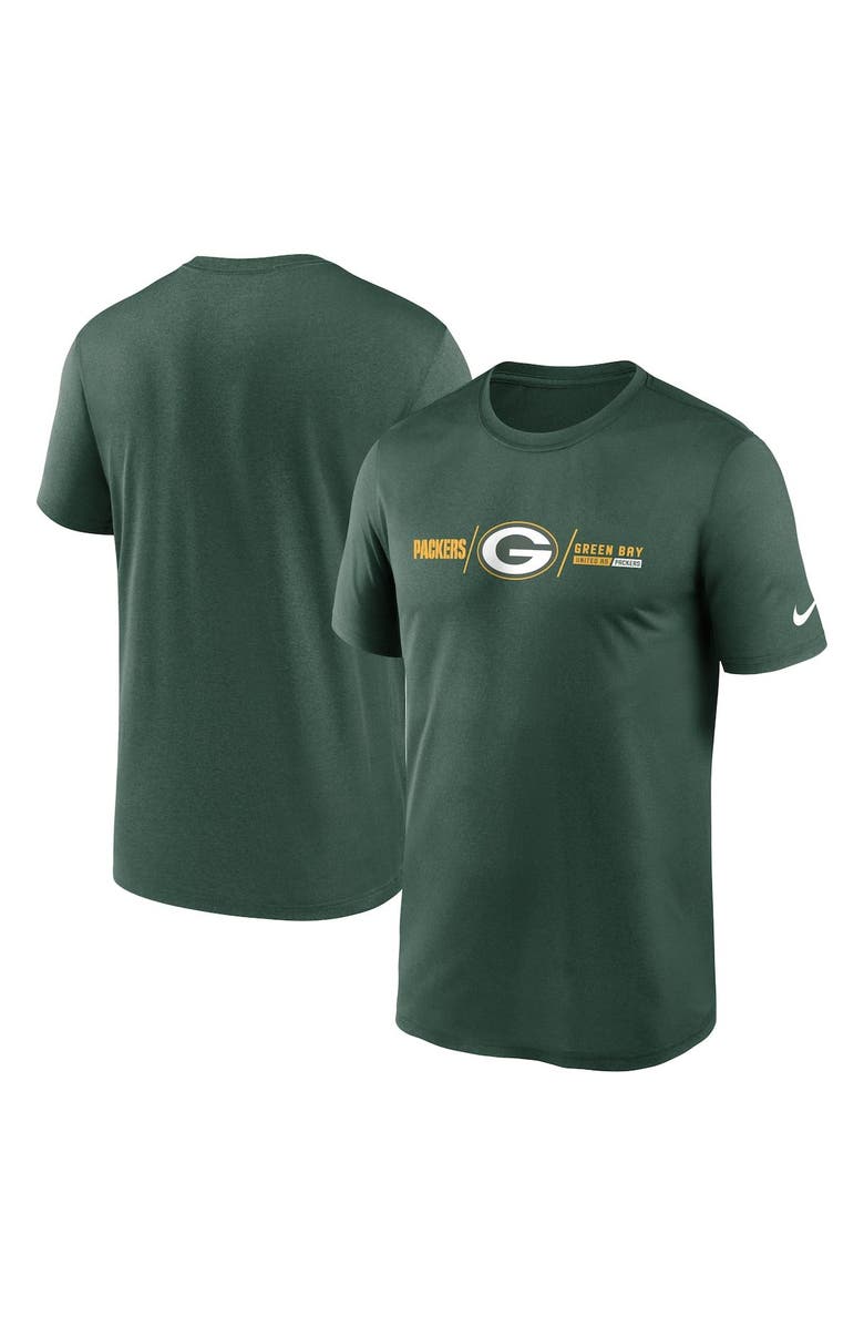 Nike Men's Nike Green Green Bay Packers Horizontal Lockup Legend Performance T-Shirt, Main, color, 