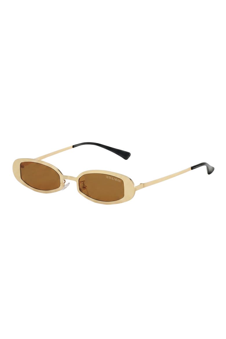 Sable 51mm Oval Sunglasses, Alternate, color, GOLD/ BROWN