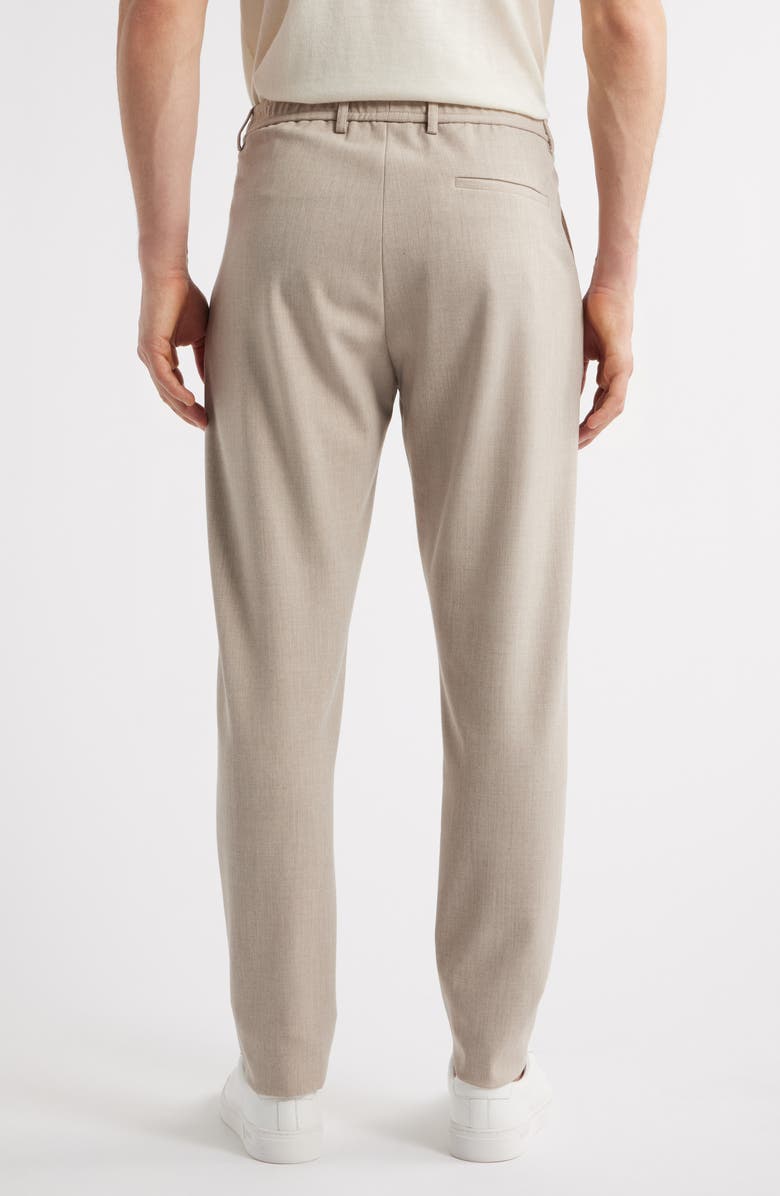 Emporio Armani Flat Front Mélange Stretch Gabardine Pants, Alternate, color, Beige