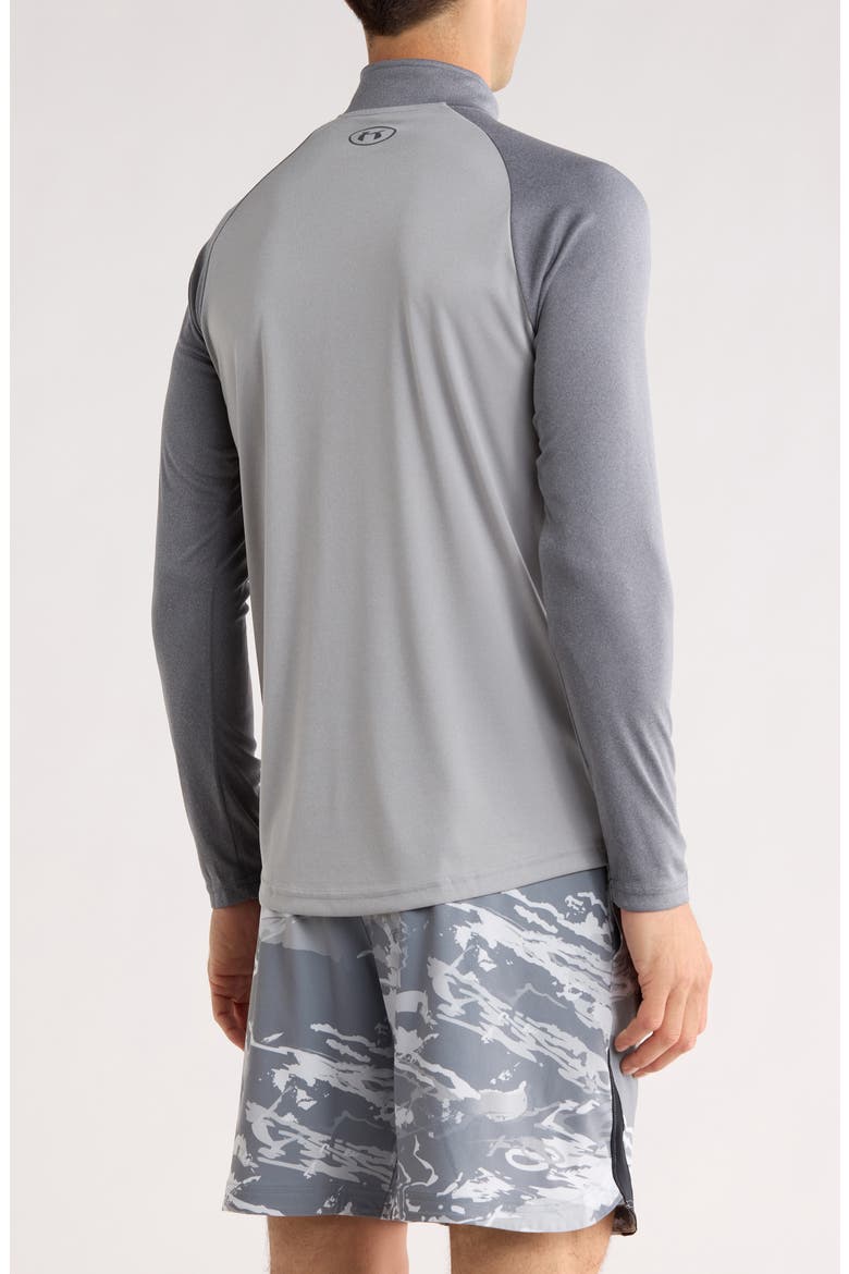UA Velocity 2.0 Quarter Zip Pullover, Alternate, color, STEEL LIGHT HEAT