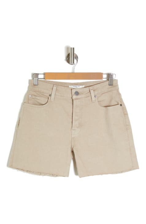 Jimi High Waist Cutoff Denim Shorts (Sand)