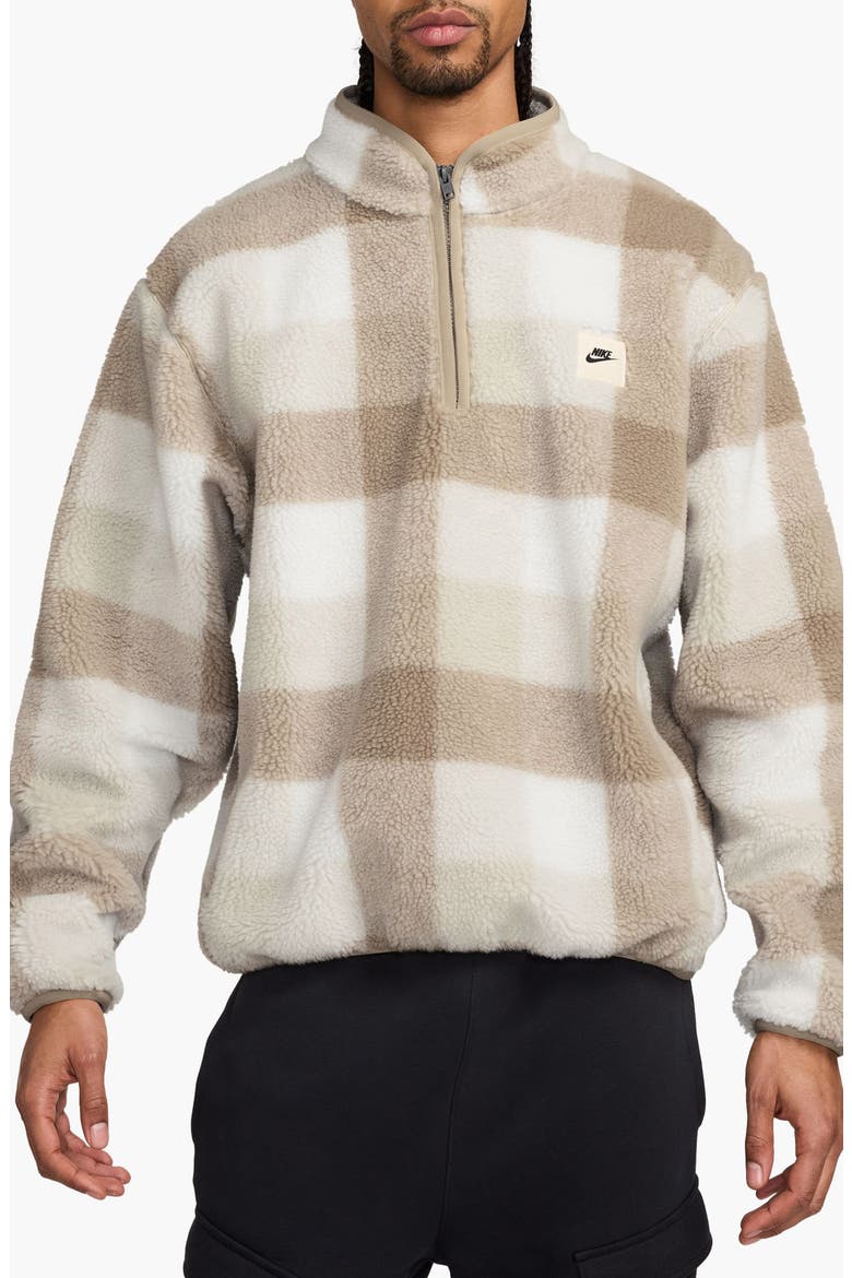 Nike Club Plaid Therma-FIT Fleece Half Zip Pullover (Men) | Nordstrom
