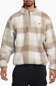 Nike Club Plaid Therma-FIT Fleece Half Zip Pullover