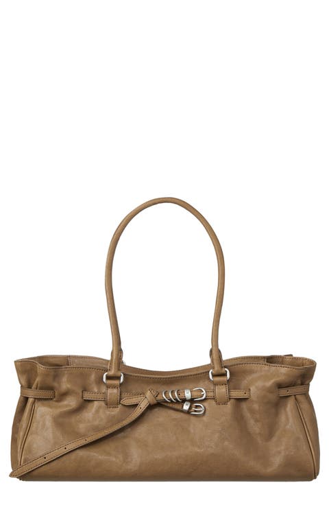 Soft Grandma Leather Shoulder Bag
