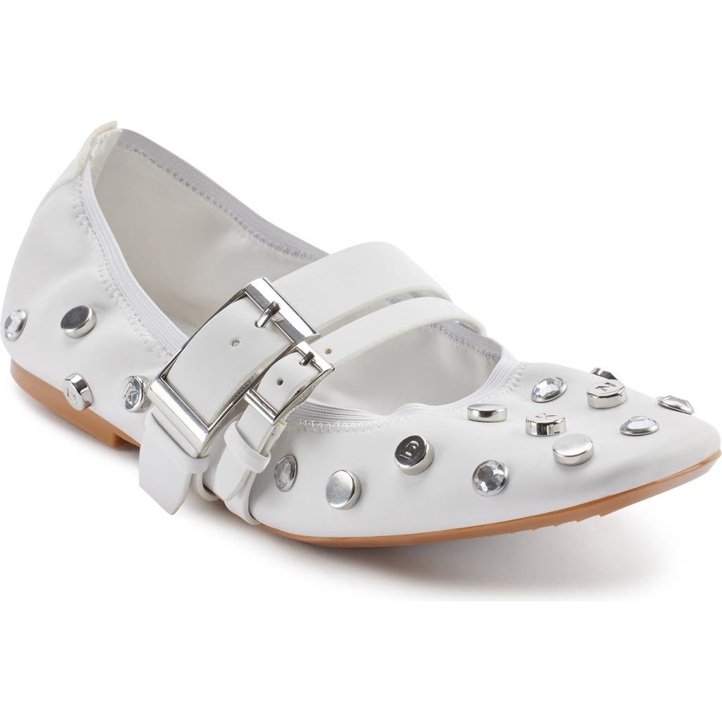 Dkny Davey Stud Ballet Flat In White