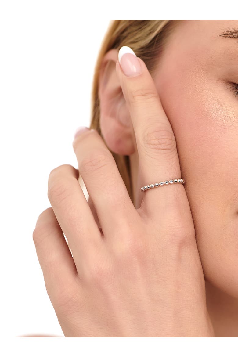 Beaded Ball Ring in Rhodium Plated Sterling Silver, 2mm, Alternate, color, Silver