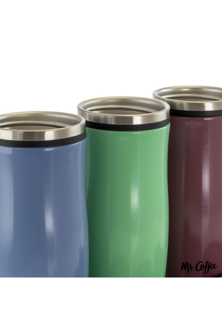 12.5 Ounce Stainless Steel Insulated Thermal Travel Mug Set of 3, Alternate, color, Blue