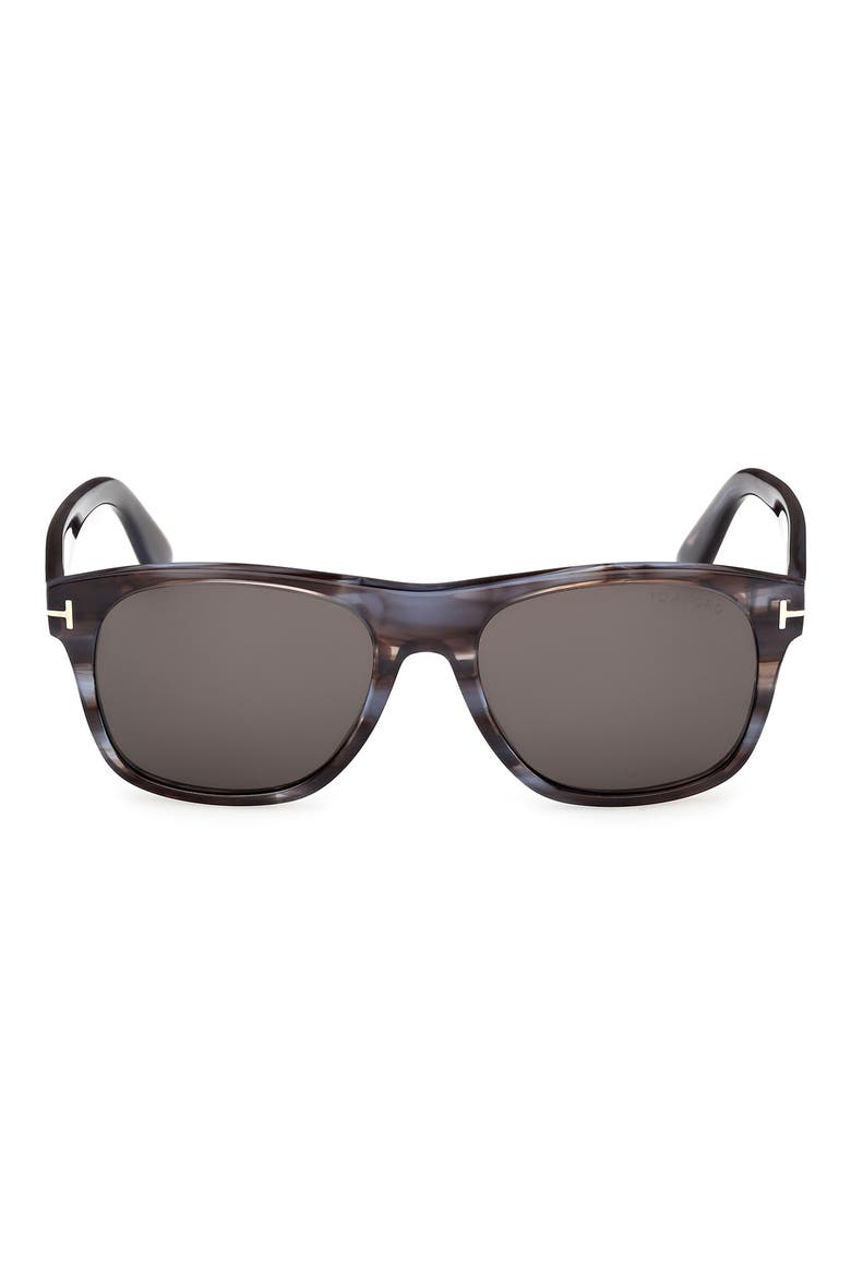Marlon-02 55mm Square Sunglasses, Main, color, BLUE BROWN MELANGE HAVANA T