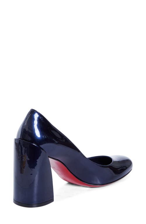 Christian Louboutin Stylish Block Heel Round Toe Pumps In Blue