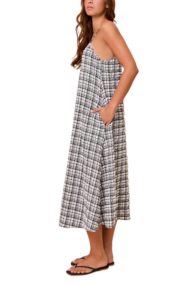 The Lois Check Sleeveless Maxi Dress, Alternate, color, NOIR
