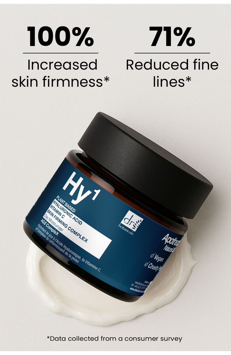 DR BOTANICALS Hyaluronic Acid 1% & Vitamin C 1% & Skin Firming Complex 1% Day Moisturiser 60ml, Alternate, color, White