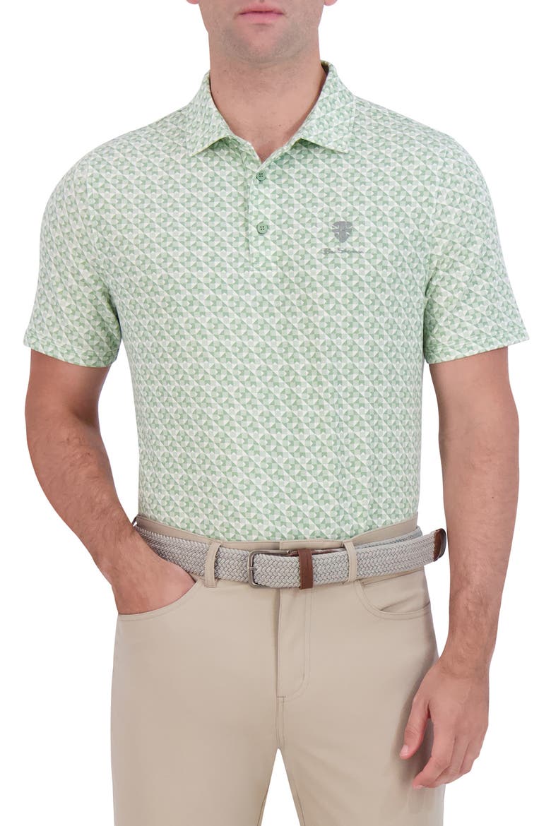 Optic Geometric Tech Terry Golf Polo, Main, color, SAGE