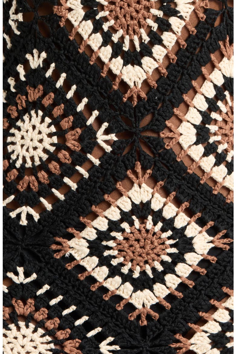 Crochet Maxi Cover-Up Dress, Alternate, color, BLACK MULTI