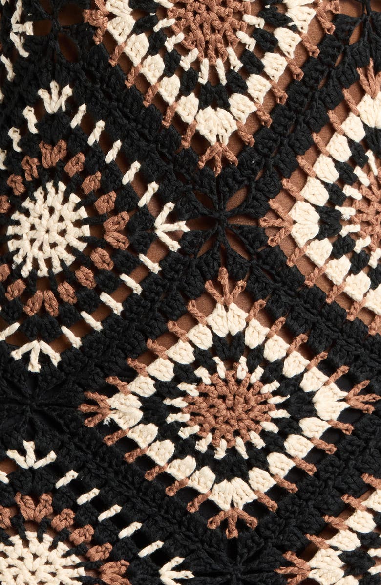 Elan Crochet Maxi Cover-Up Dress, Alternate, color, Black Multi