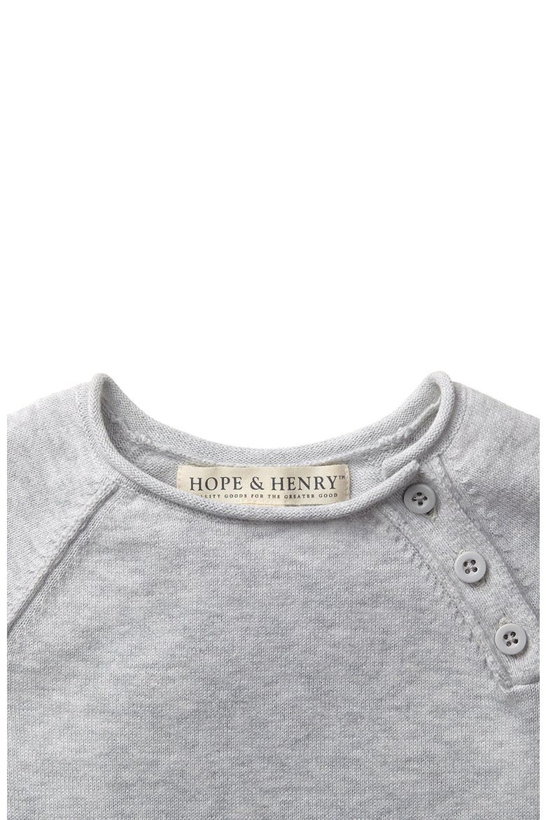 Baby Raglan Sweater Romper, Alternate, color, Heather Grey