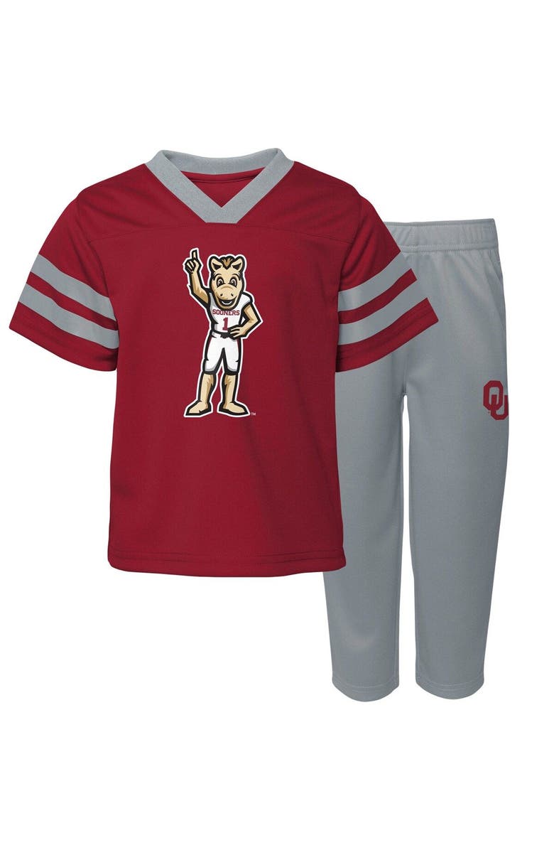 Outerstuff Infant Crimson Oklahoma Sooners Two-Piece Red Zone Jersey & Pants Set, Main, color, Crimson