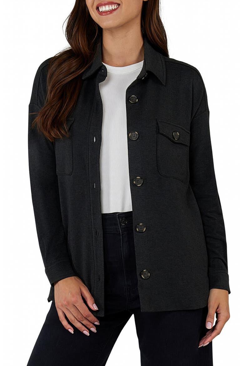 Pocket Knit Shirt, Main, color, HEATHER CHARCOAL