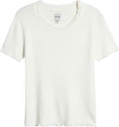 NIC+ZOE Ruffle Trim Short Sleeve Sweater