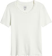 NIC+ZOE Ruffle Trim Short Sleeve Sweater