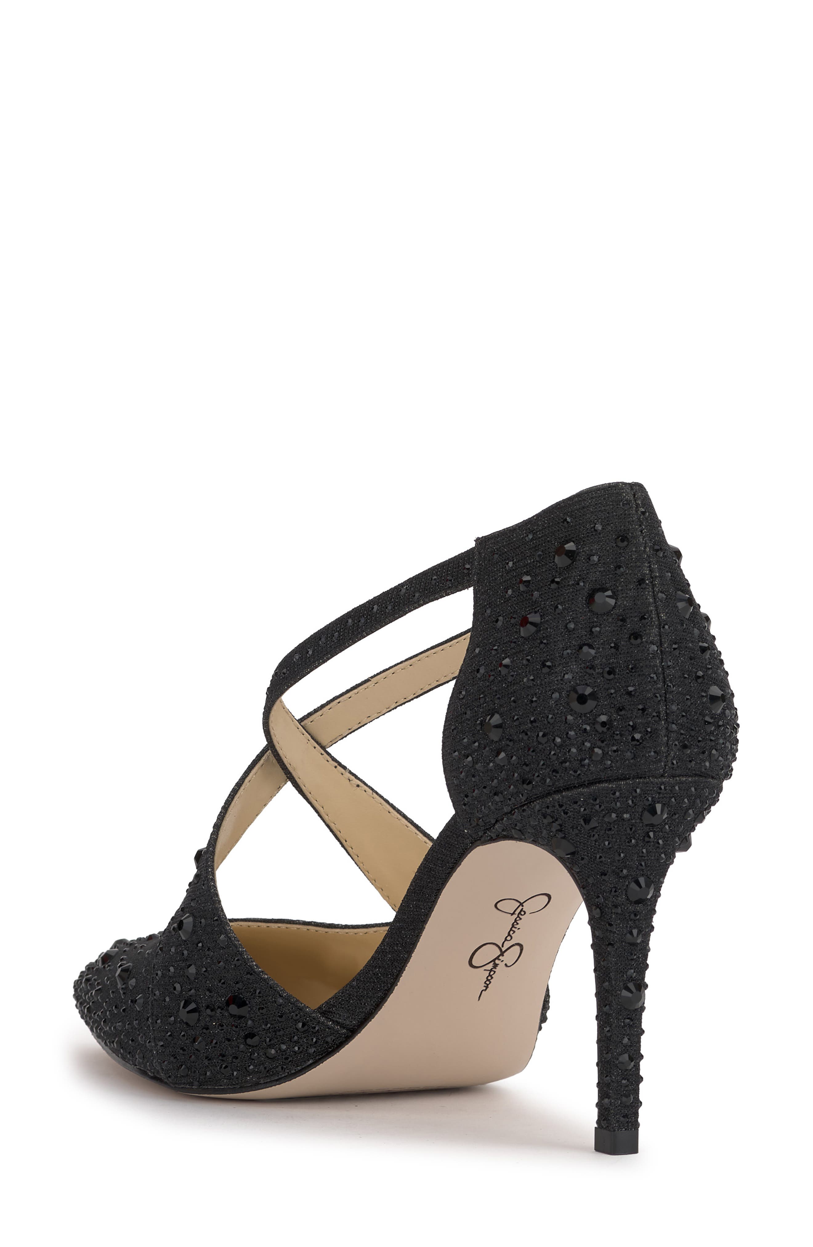 Jessica Simpson Accile Rhinestone Cluster Pump, Alternate, color, Black