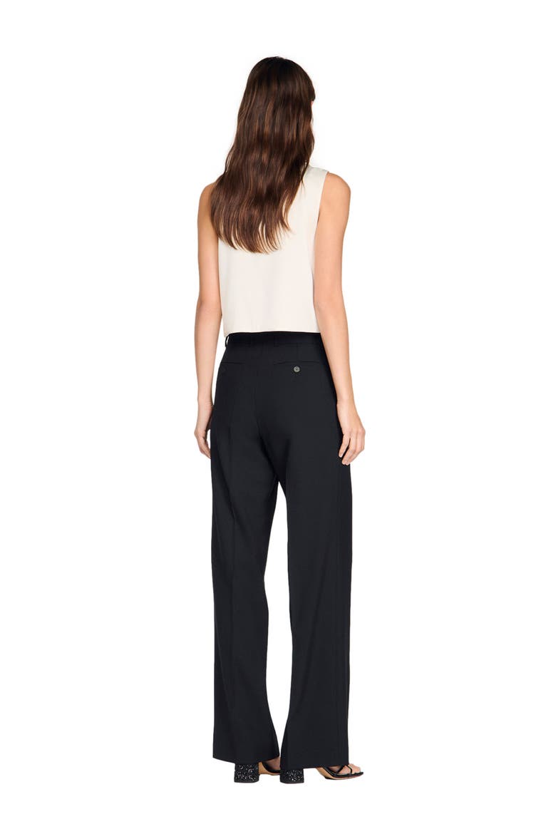 Wool suit trousers, Alternate, color, Black
