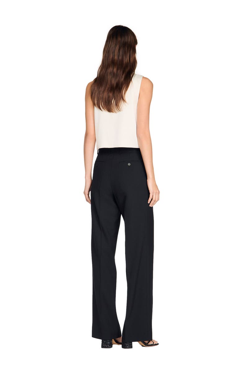 SANDRO Wool suit trousers, Alternate, color, Black
