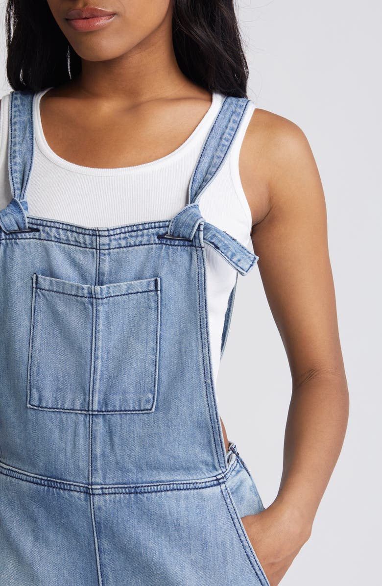 HIDDEN JEANS Frayed Hem Denim Overalls, Alternate, color, 
