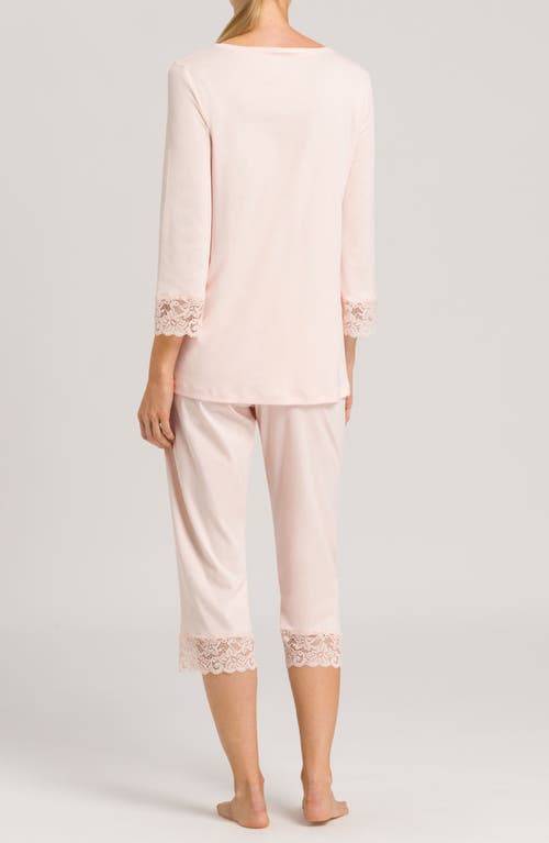 HANRO HANRO MOMENTS LACE TRIM CROP PAJAMAS