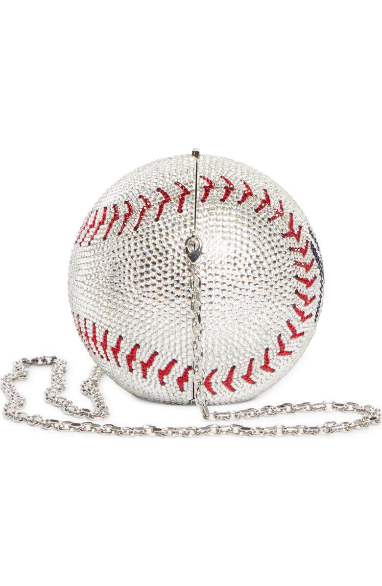 JUDITH LEIBER COUTURE MLB<sup>™</sup> New York Yankees Baseball Clutch, Alternate, color, Silver Rhine