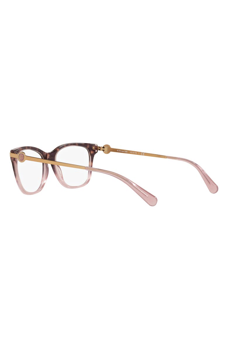 COACH 53mm Rectangular Optical Glasses, Alternate, color, Rose Tortoise / Demo Lens