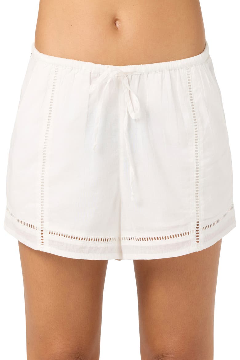 Tomi Cotton Shorts, Alternate, color, WHITE