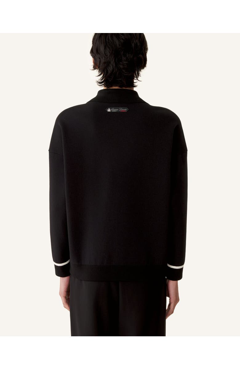 Lanvin Zip Jacket In Silk And Cotton Jacquard, Alternate, color, Black/Ecru