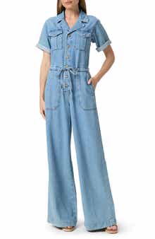 PAIGE Rumi Short Sleeve Denim Jumpsuit
