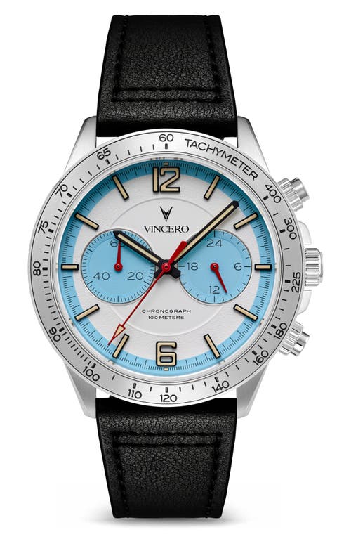 Vincero The Apex Chronograph Leather Strap Watch, 42mm