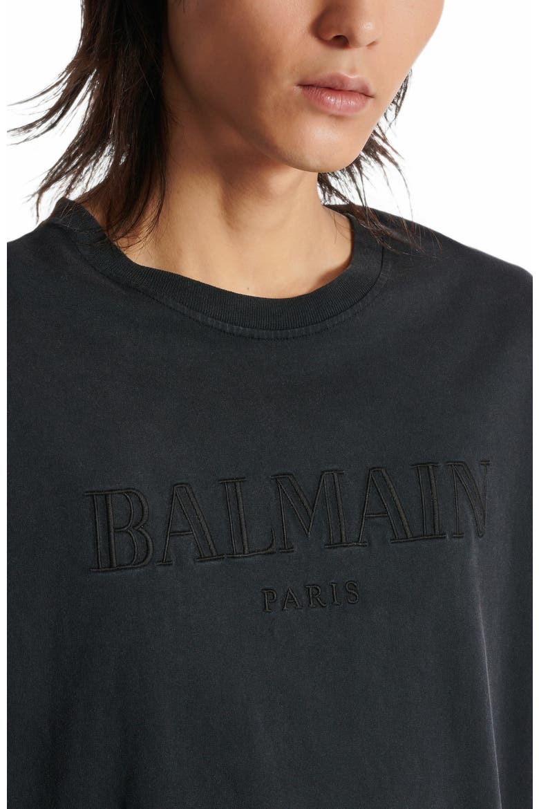 Vintage Balmain Embroidered T-Shirt, Alternate, color, Grey