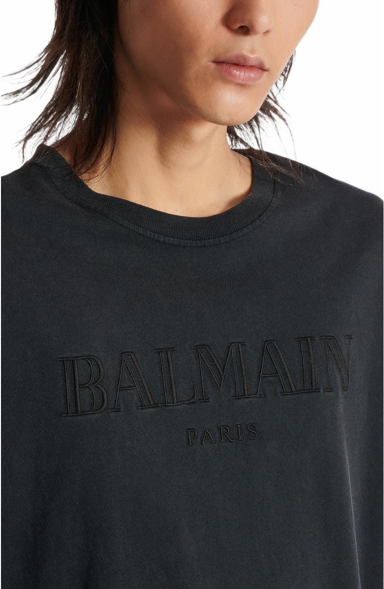 Balmain Vintage Balmain Embroidered T-Shirt, Alternate, color, Grey