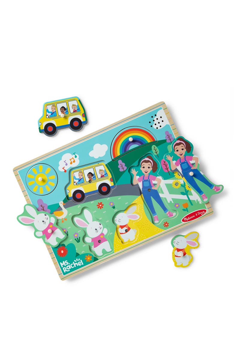 Melissa & Doug Ms. Rachel 6-Piece Wooden Song Puzzle, Main, color, 