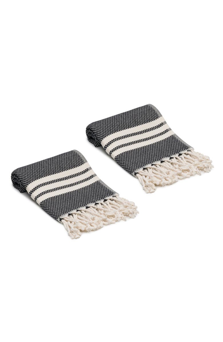 Oliviera Home Newport Turkish Cotton Hand & Kitchen Towel Bundle, Alternate, color, Black