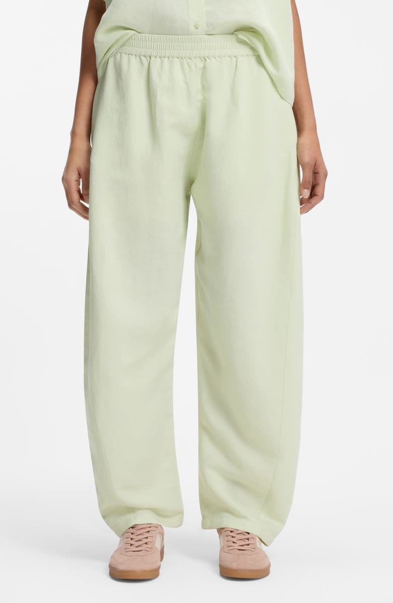 BOSS Orange Linen Blend Balloon Trousers, Main, color, Cucumber