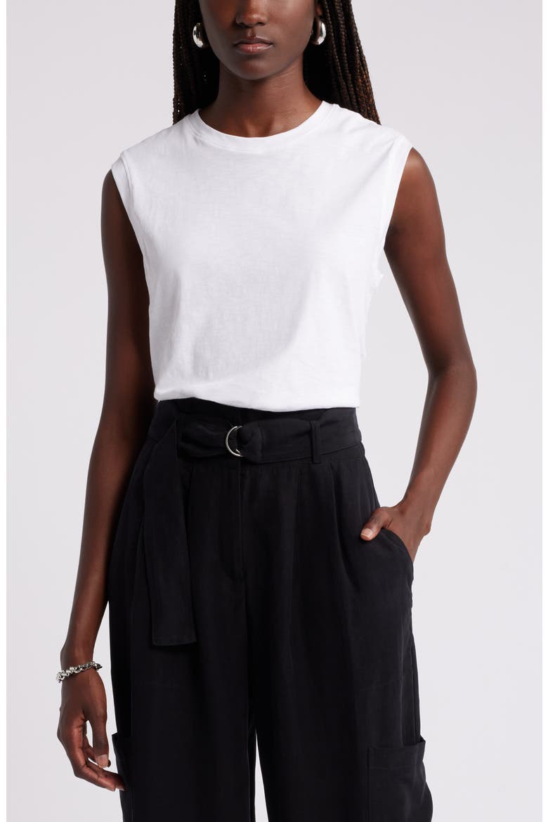 Everyday Muscle Tee, Main, color, WHITE