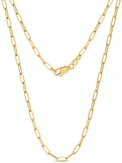 Paperclip Chain Necklace in 14K Gold, 2.2mm