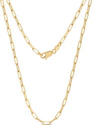 DEVATA Paperclip Chain Necklace in 14K Gold, 2.2mm