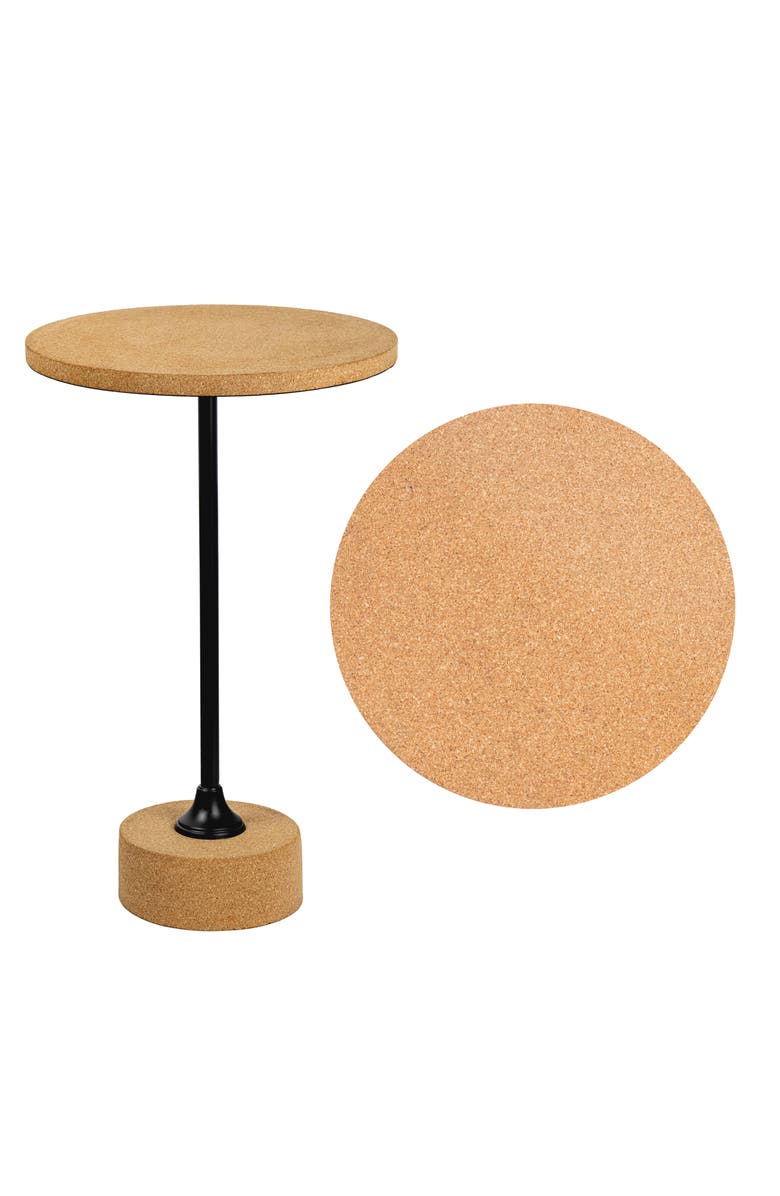 JONATHAN Y Calix Contemporary Minimalist Metal/Resin Round End Table, Main, color, Light Brown